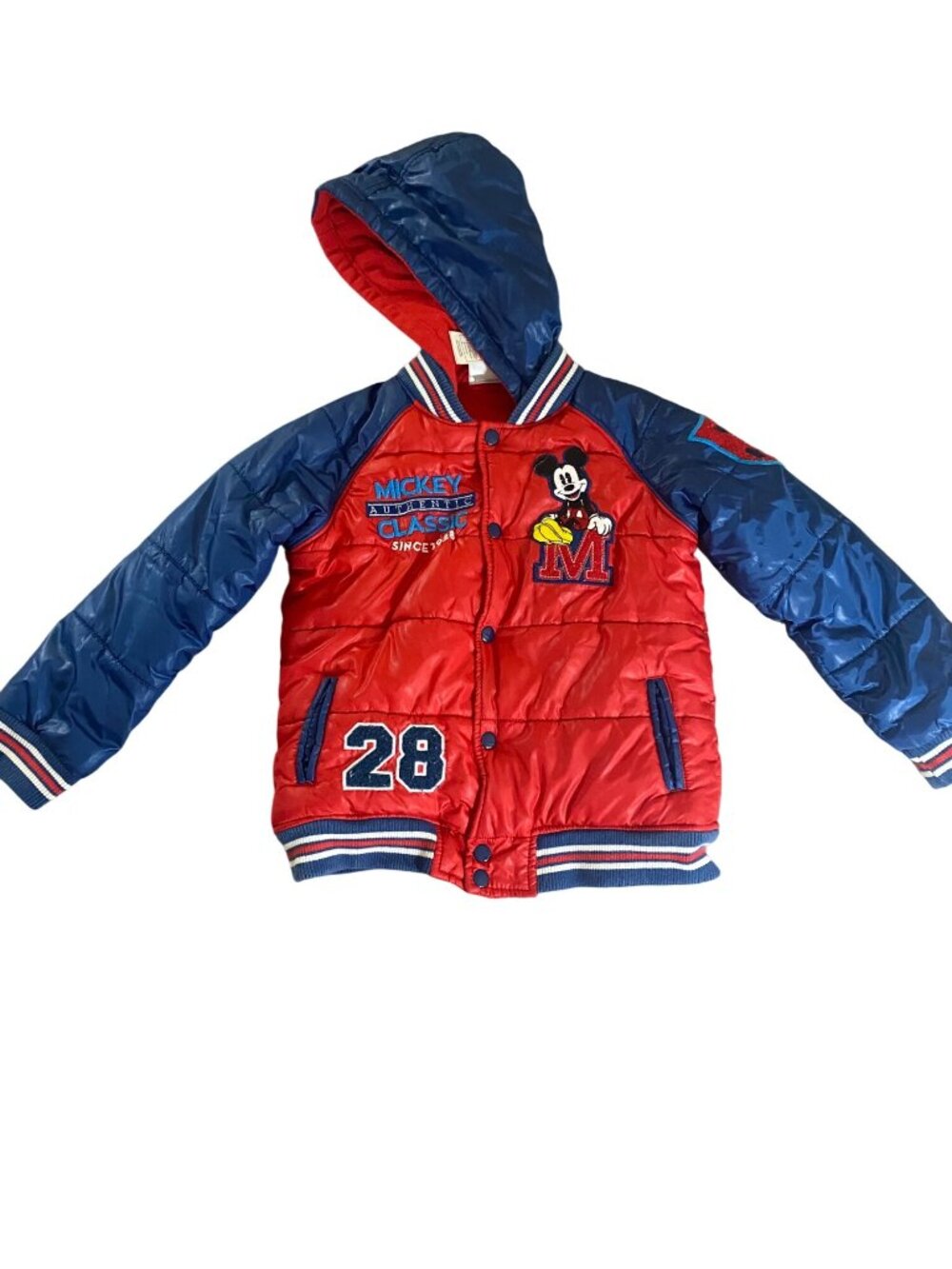 Disney Store Kids Full Zip Puffer Hooded Mickey Mouse Jacket - 5/6